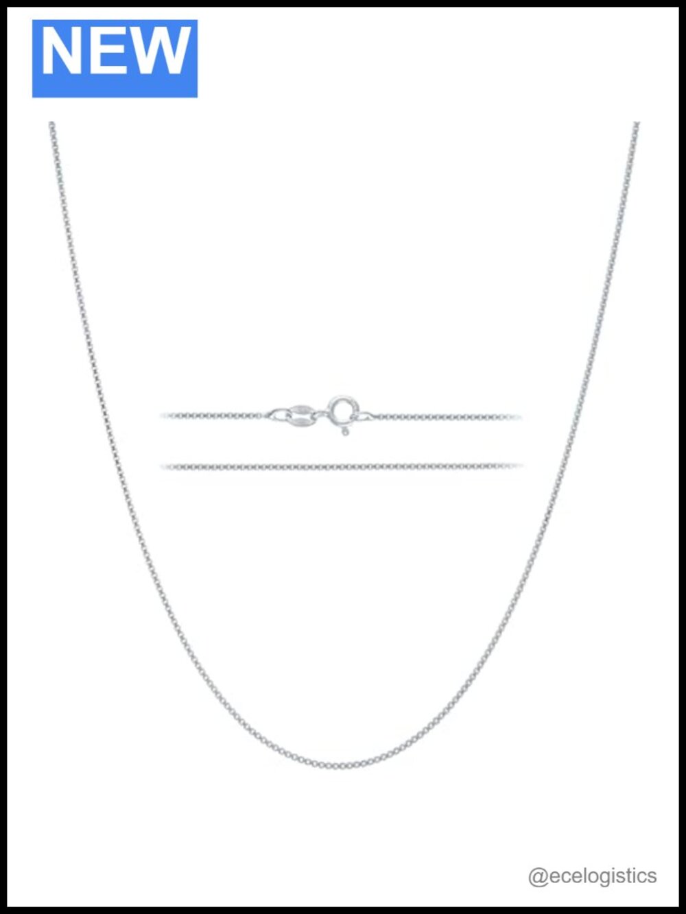 Italian 925 Sterling Silver 1mm Diamond Cut Box Chain Necklace 22in